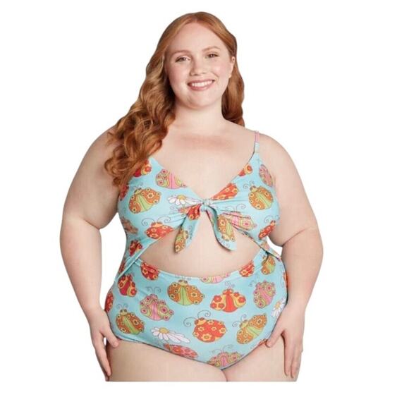 ModCloth x Marisol Muro NWT Whimsical Retro Chic Siena One-Piece Swimsuit Medium - Picture 13 of 15